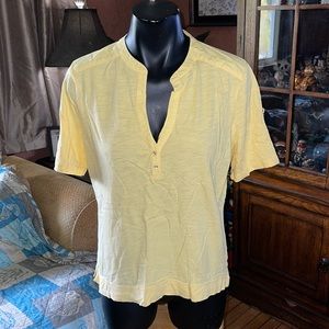 LRL jeams company cotton yellow top shirt Large